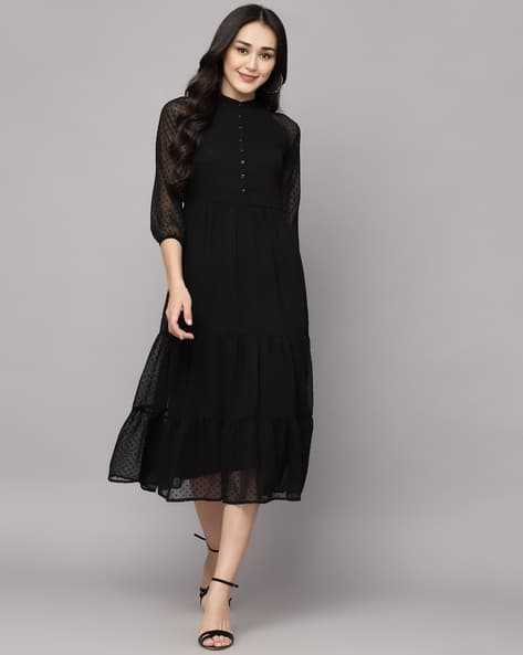Swiss Dot Tiered Dress
