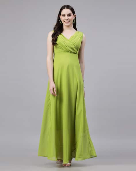 Women V-Neck Gown Dress