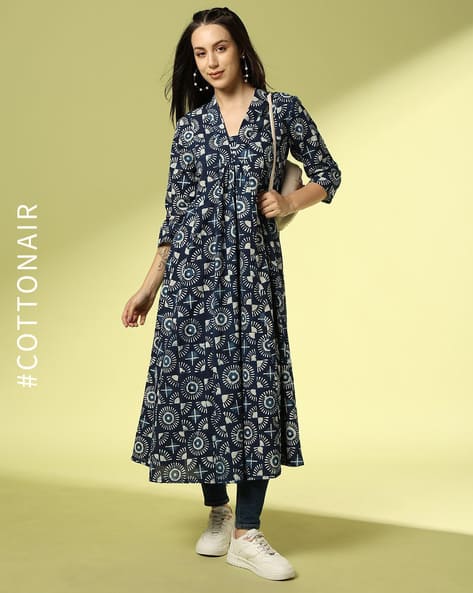 Women Floral Print Cotton Cambric A-Line Kurta