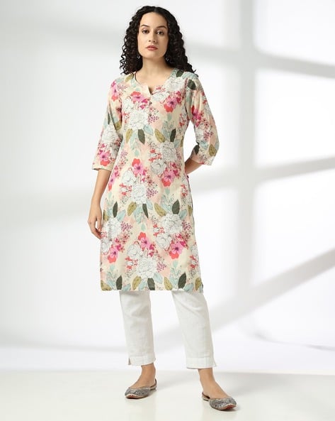 Women Floral Print Straight Kurta