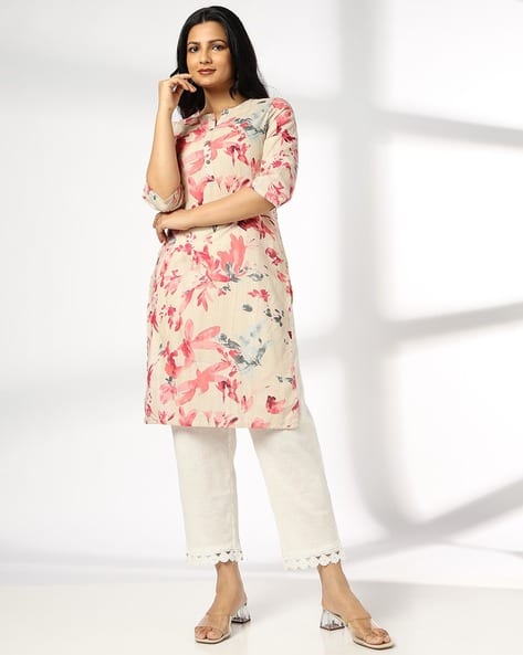 Women Floral Print Straight Kurta