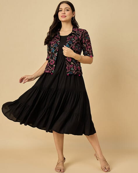 Women Floral Print Fit & Flare Dress