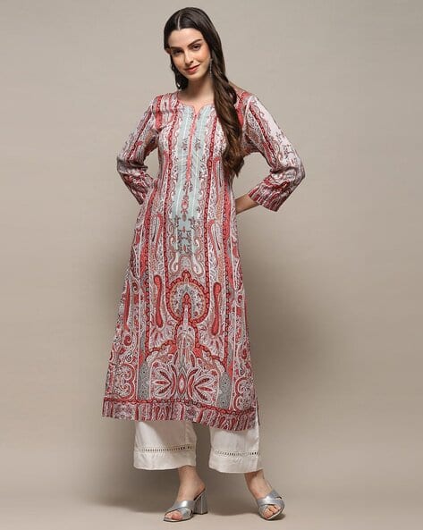 Coral Viscose Straight Kurta