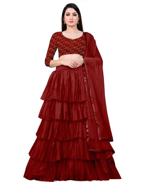 Embroidered Lehenga Choli Set with Dupatta