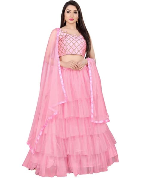 Women Embroidered Lehenga Choli Set with Dupatta Set