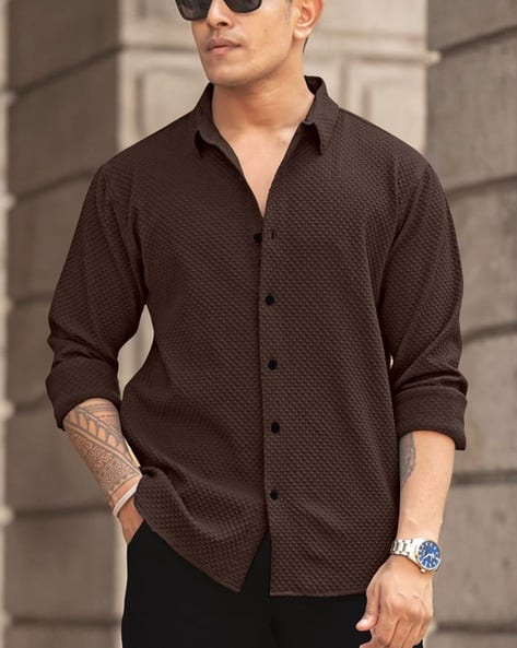 Men Tailored Fit Striped Shirt