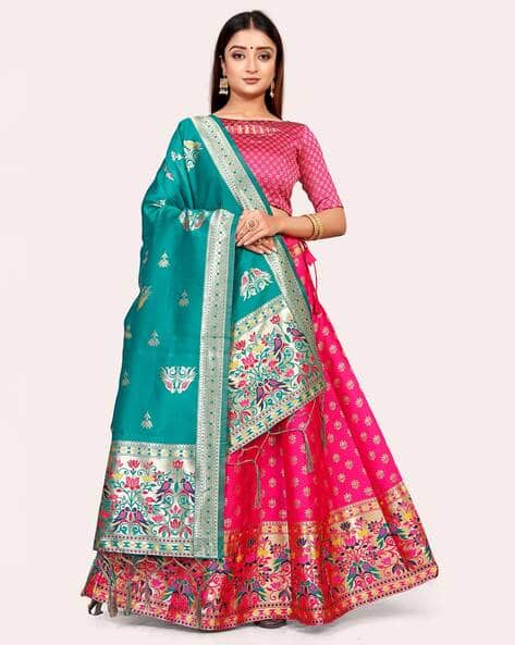Banarasi Woven Lehenga Choli Set with Dupatta