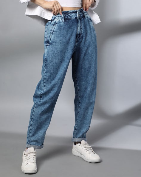 Shein Full Length High Rise Straight Fit Jeans With Pockets