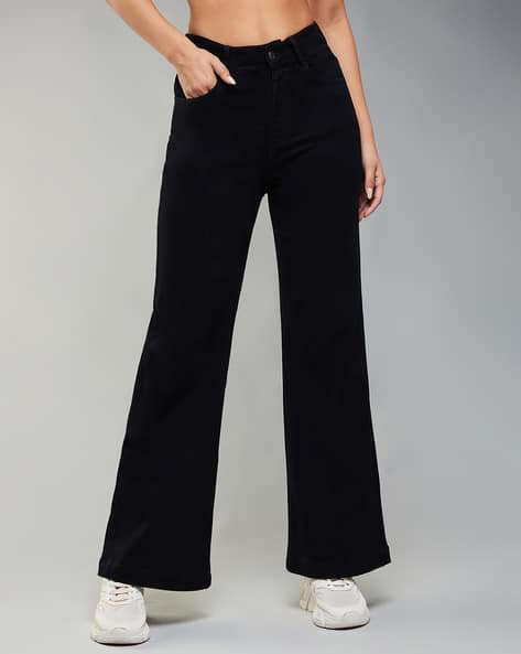 Women Heavily Washed Straight Cargo Jeans