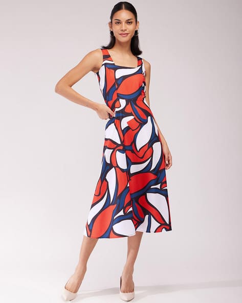 Women Printed Strappy Shift Dress