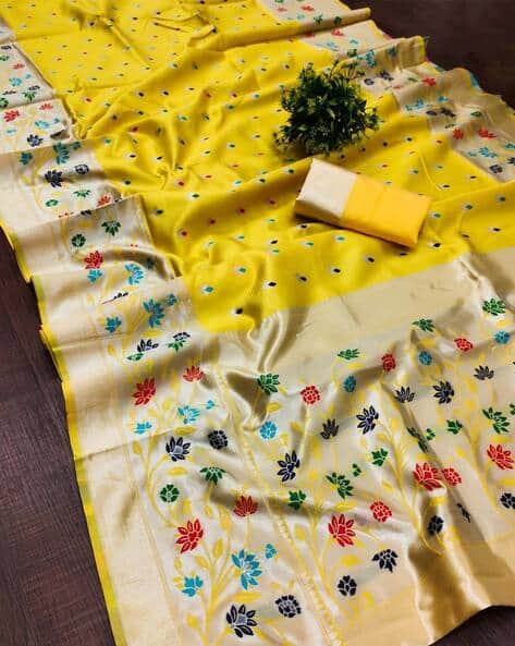 Banarasi Saree with Floral Woven Motifs