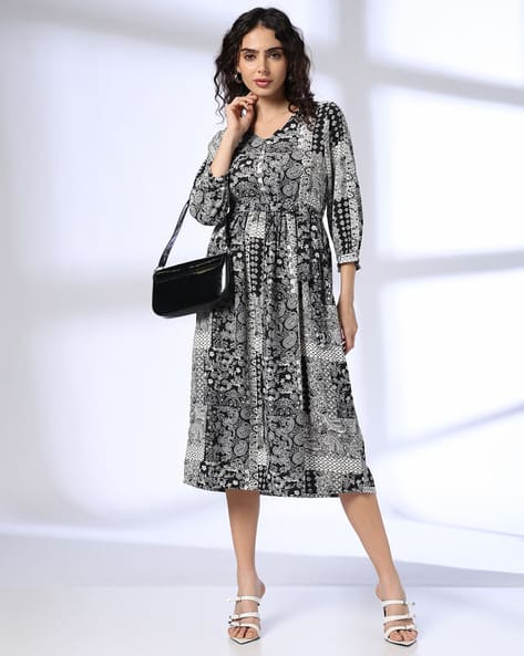 Women Bandana Print A-Line Dress