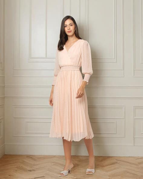 Women Swiss-Dot Fit & Flare Dress