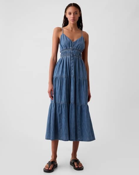 Tiered V-Neck Maxi Dress