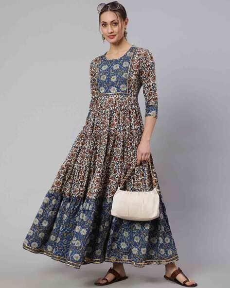 Floral Print Anarkali Kurta