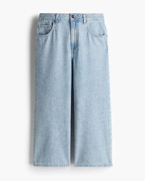 Women Wide High Cropped Jeans