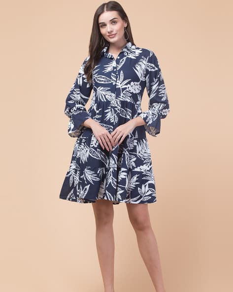 Women Floral Print Flared Dress
