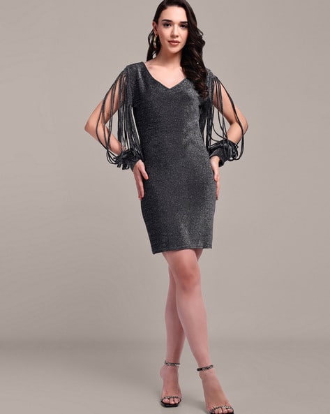 Women V-Neck Bodycon Dress