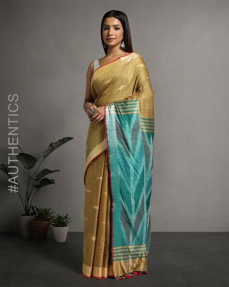 Bhagalpuri Handloom Ikat Woven Saree