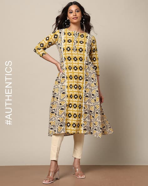Sanganer Handblock Print Cotton Kurta with Pocket