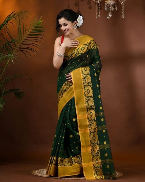 Floral Woven Cotton Saree
