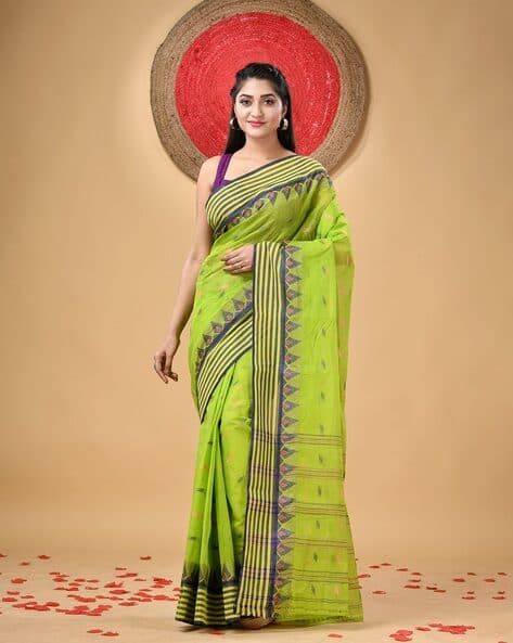 Handloom Pure Cotton Saree with Woven Mina Design
