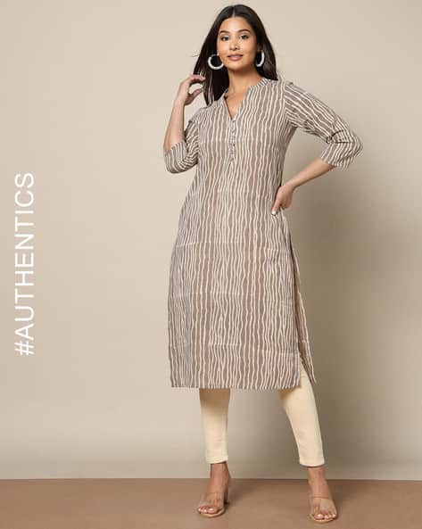 Handblock Print Cotton Straight Kurta