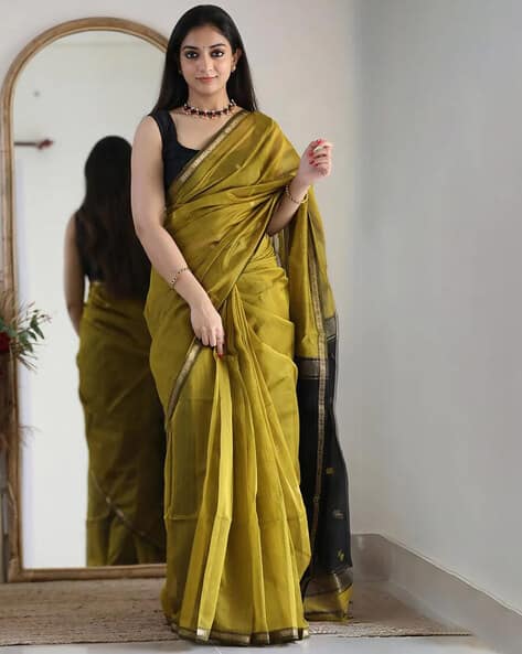 Woven Cotton Silk Kanjivaram Saree