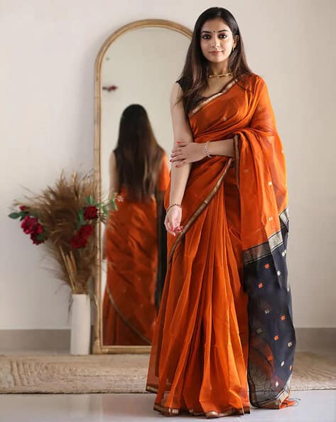 Woven Cotton Silk Kanjivaram Saree