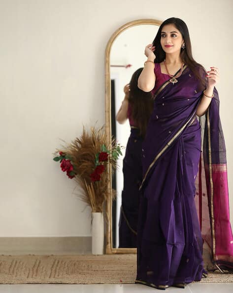 Woven Cotton Silk Kanjivaram Saree