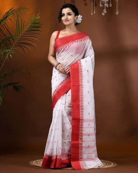 Cotton Handloom Saree with Contrast Border