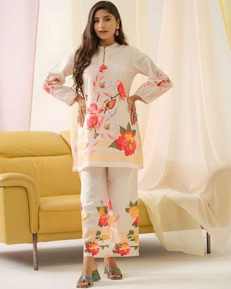 Women Floral Print Top & Pyjamas Co-Ord Set