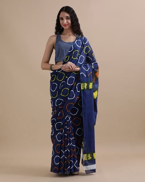 Women Geometric Print Pure Cotton Saree