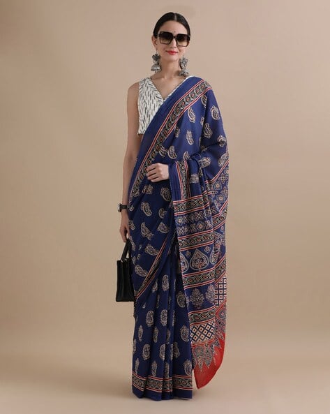 Women Paisley Print Pure Cotton Saree