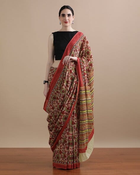 Women Floral Print Pure Cotton Saree