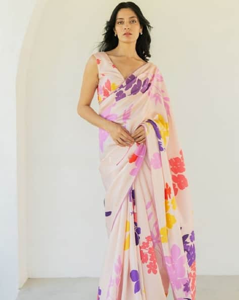 Women Satin Silk Saree