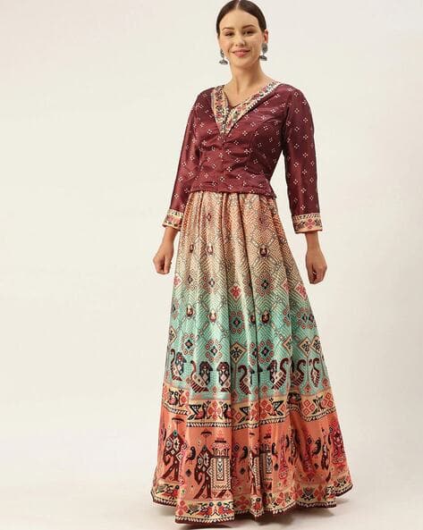 Bandhani Print Flared Lehenga Choli Set