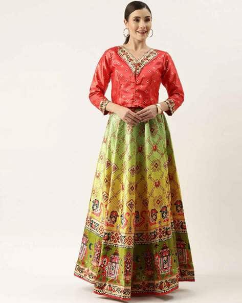 Bandhani Print Flared Lehenga Choli Set