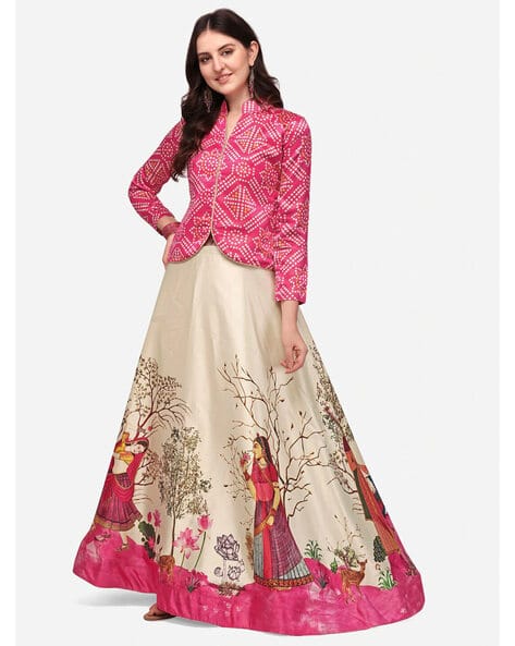 Printed Flared Lehenga Choli Set