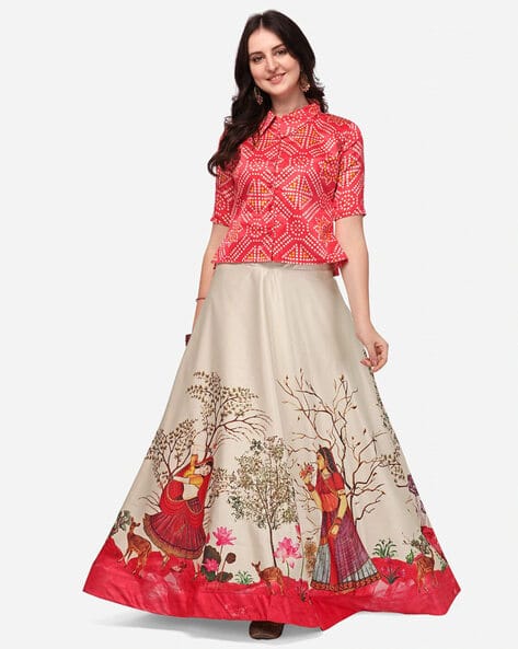 Printed Flared Lehenga Choli Set