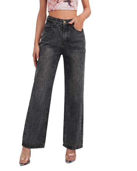 Women Wide Leg Cotton Jeans