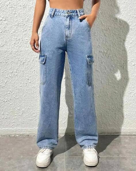 Women Straight Fit Cargo Jeans