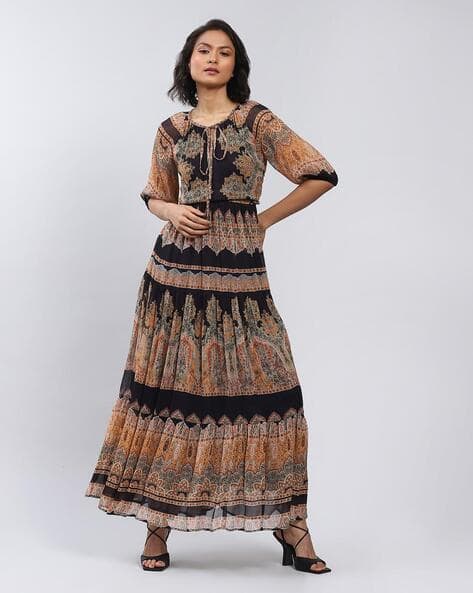 Printed Tiered Maxi Dress
