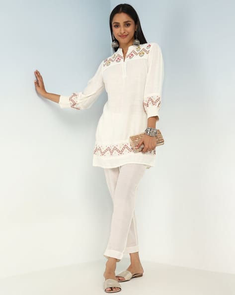 Women Embroidered A-Line Tunic