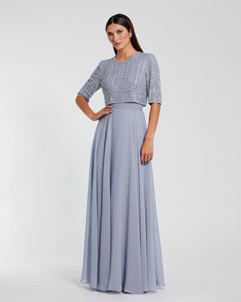 Women Embellished Maxi Fit & Flare Dress
