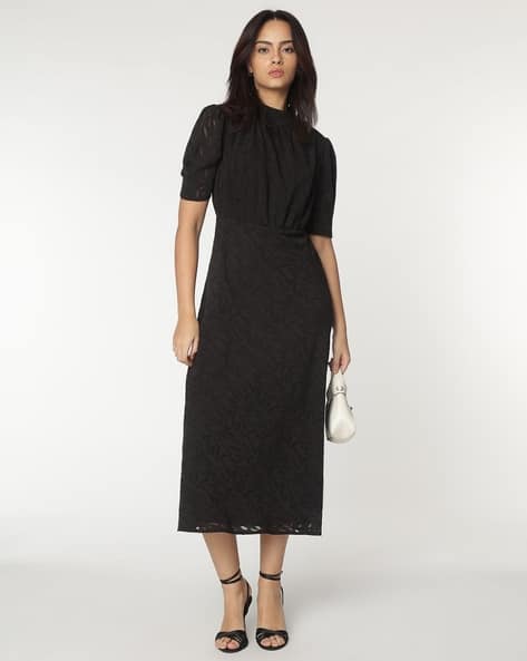 Mandarin Neck Maxi Dress