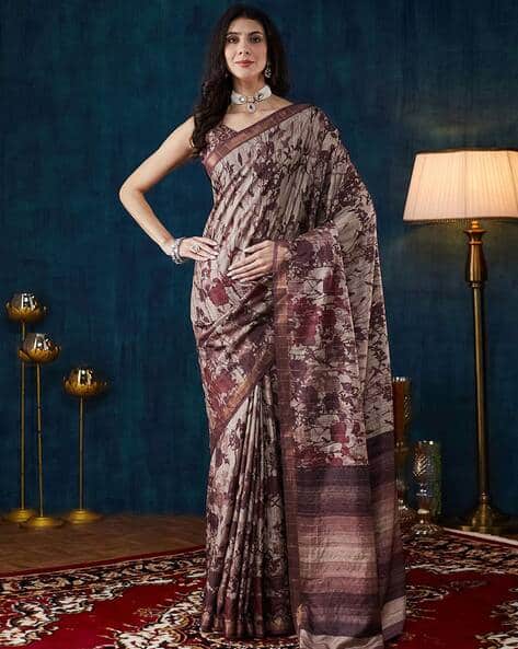 Women Printed Saree With Blouse