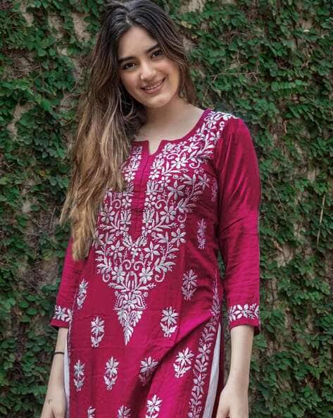 Women Embroidery A-line Kurta
