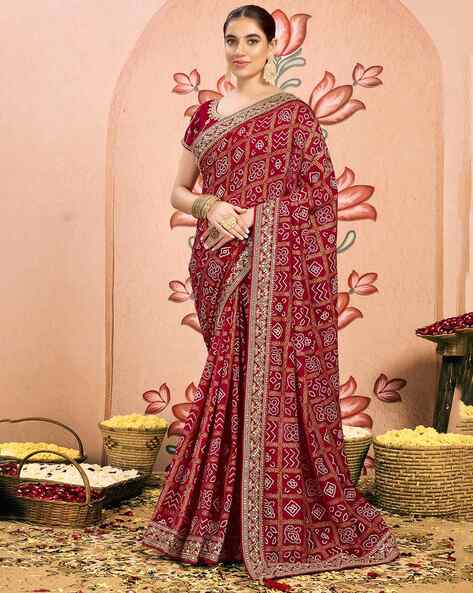 Women Bandhani Print Saree