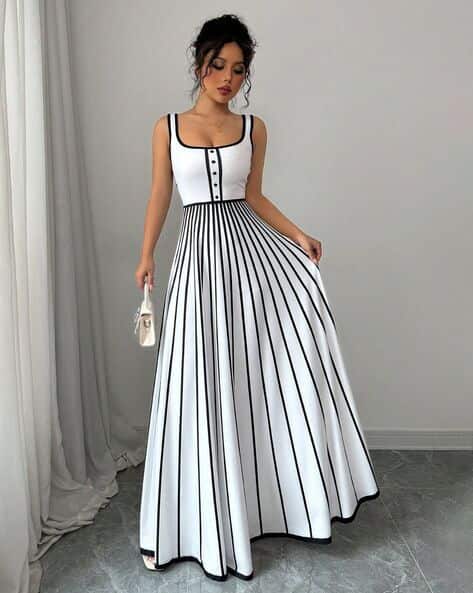 Women Striped Fit & Flare Dress